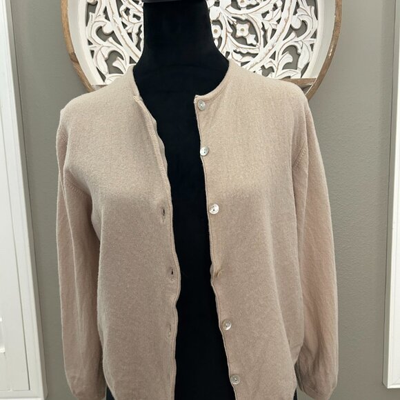 Nina Ricci Cardigan Sweater Beige Button Down Wool/Knit SZM Old Money Italy - Picture 8 of 9